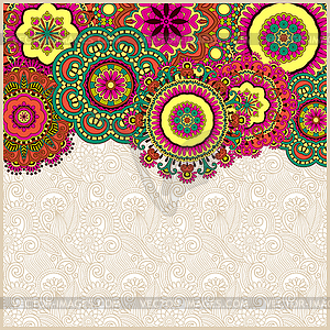 Декоративные цветочные фон с кругом цветы - векторное графическое изображение