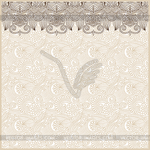 Ornate floral background with ornament stripe - vector clip art