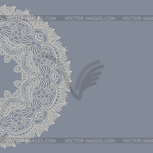 Ornate circle floral card announcement - vector image
