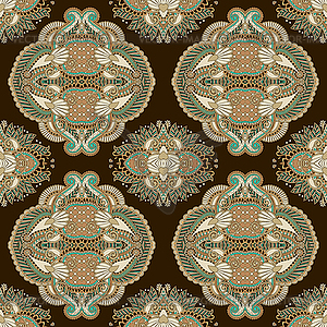 Geometry vintage floral seamless pattern - vector clip art