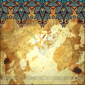 Ornamental floral pattern in gold grunge background - vector clip art