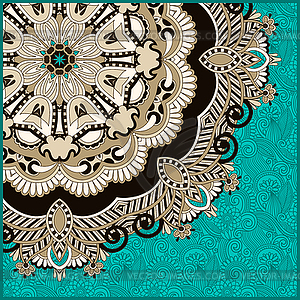 Ornamental circle template with floral background - vector clipart