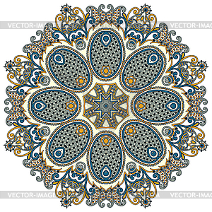 Circle ornament, ornamental round lace - vector clipart