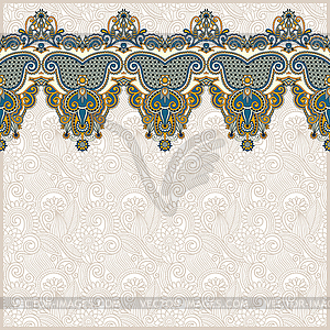 Ornate floral background with ornament stripe - vector image