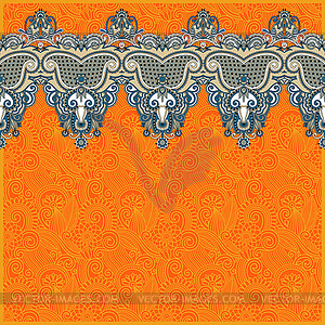 Ornate floral background with ornament stripe - vector image