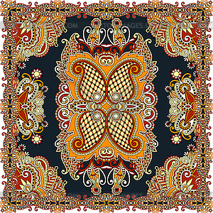 Traditional ornamental floral paisley bandanna - vector clipart