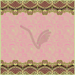 Ornate floral background with two ornament stripe - vector clip art