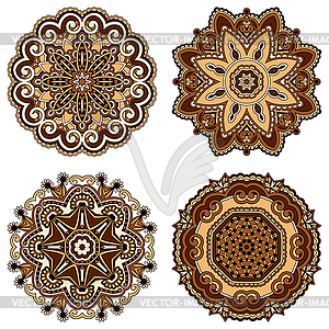 Circle ornament, ornamental round lace collection - vector clipart