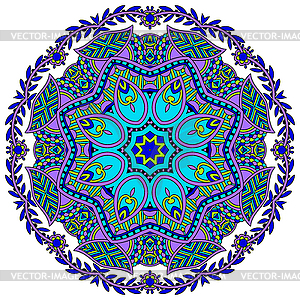 Circle ornament, ornamental round lace - vector image