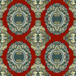 Geometry vintage floral seamless pattern - vector clipart / vector image