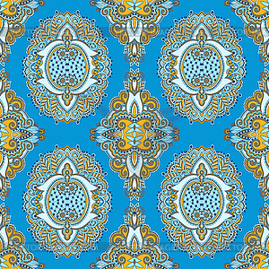Geometry vintage floral seamless pattern - vector image