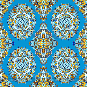 Geometry vintage floral seamless pattern - vector image