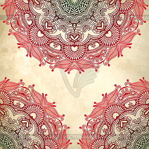 Flower circle design on grunge background with - stock vector clipart