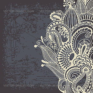 Flower design on grunge background - vector image