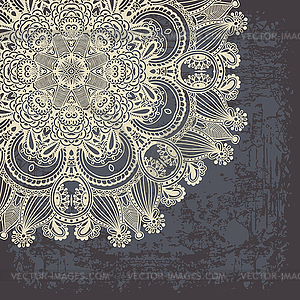 Flower design on grunge background - color vector clipart