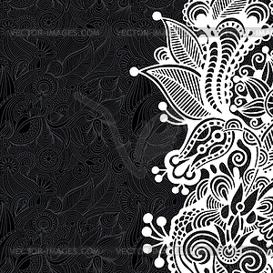 Black and white floral pattern - vector clip art