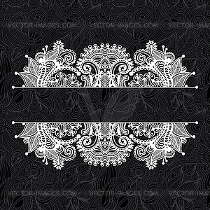 Black and white floral pattern - vector image