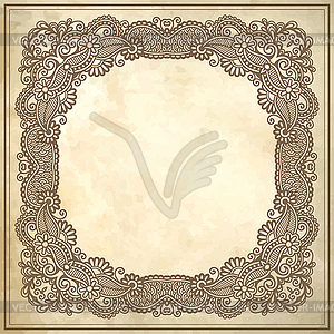 Flower frame design on grunge background - vector clipart / vector image