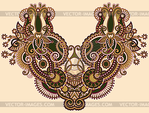 Neckline embroidery fashion - vector image