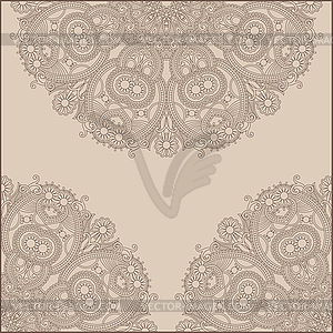 Ornamental circle template with floral background - vector clipart