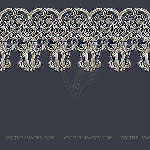 Ornate floral background with ornament stripe - royalty-free vector image