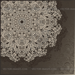 Ornamental circle template with floral background - vector clip art