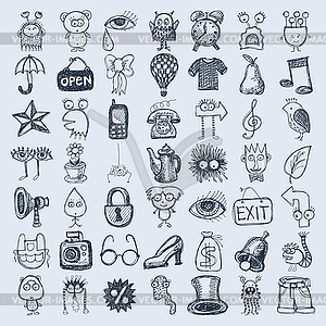 49 hand drawing icon set - vector image