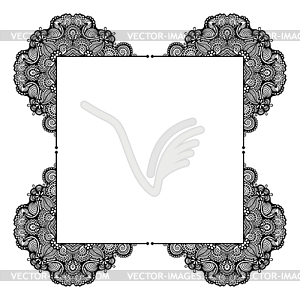 Black and white floral pattern - vector image