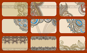 Ornamental business card - vector image