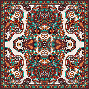 Traditional ornamental floral paisley bandanna - vector clipart