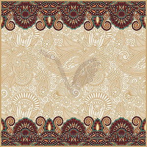 Ornate floral background with ornament stripe - vector image