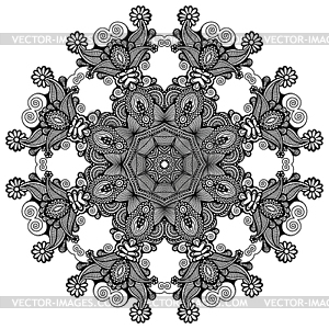 Circle lace ornament, round ornamental geometric - vector EPS clipart