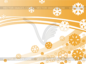 Orange background with snowflakes - vector clipart