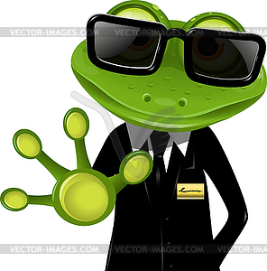 Frog security guard - vector image