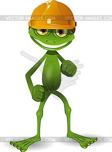 Frog in helmet - vector clip art