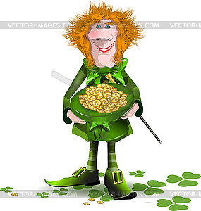 Saint Patrick and hat with money - vector clipart