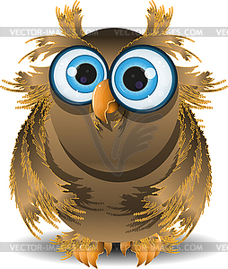 Goggle-eyed wise owl - vector image