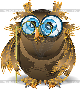 Owl and lorgnette - vector image