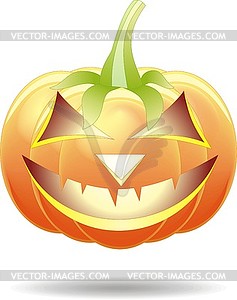 Scary Jack O Lantern halloween pumpkin with candle - vector clipart