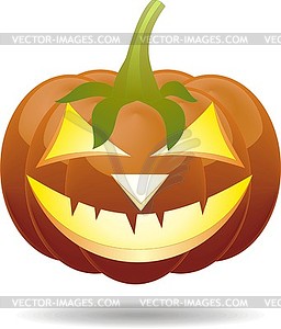 Страшно Jack O фонарь Хэллоуин тыква со свечой - векторный клипарт EPS