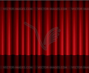 Закрытый красный театральный занавес - изображение векторного клипарта