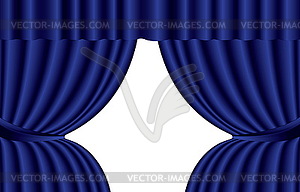 Blue theater silk curtain background with wave, - royalty-free vector image