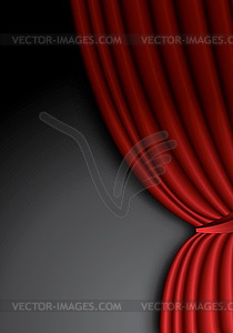 Red theater silk curtain - vector clip art