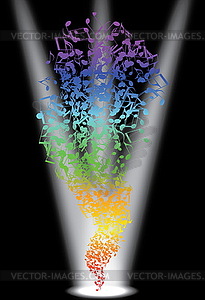 Abstract music background with musical notes, - vector image