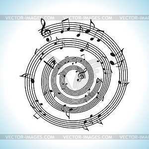 Abstract music background with musical notes - vector image