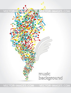 Abstract music background with musical notes - vector image