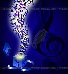 Abstract music background with musical notes, - vector image