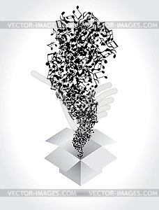 Abstract music background with musical notes, - vector clipart