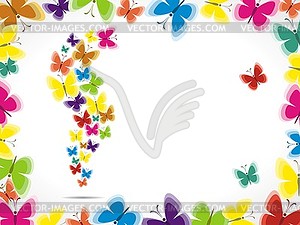 Colorful background with butterfly, beautiful - vector image