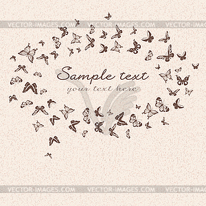 Beautiful pattern with butterflies - vector image